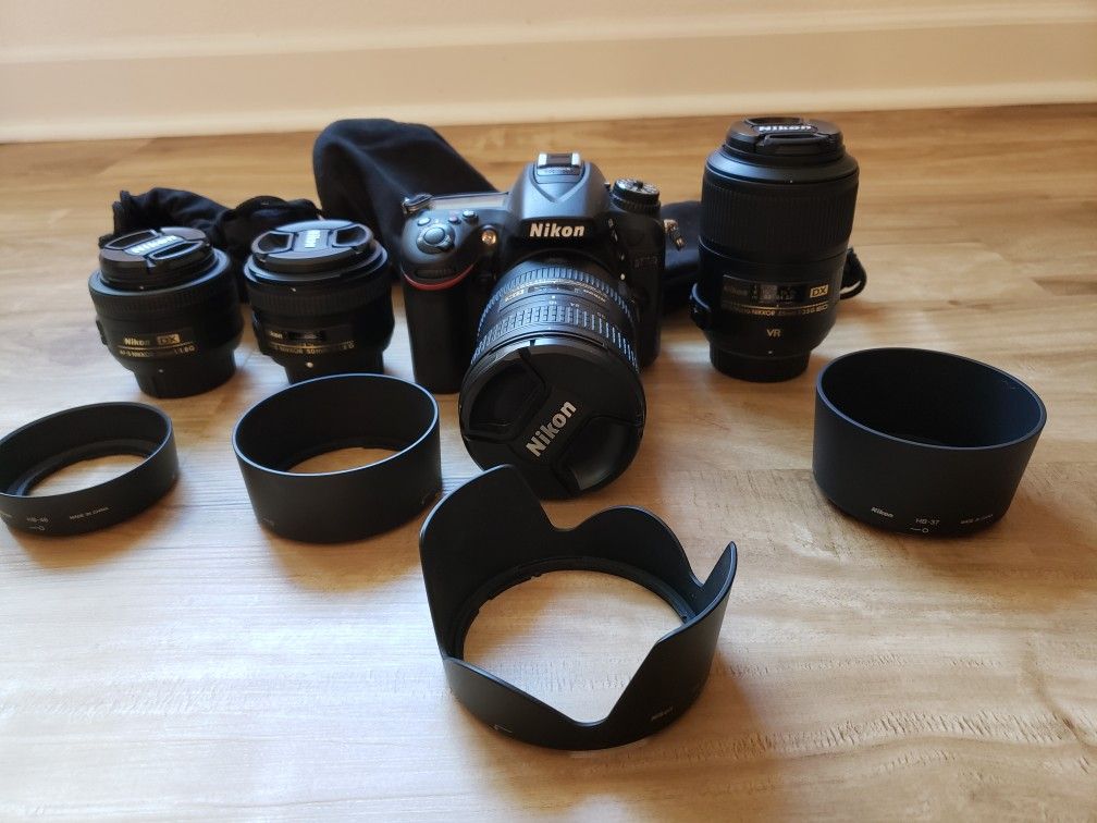 Nikon D7100 and lenses.