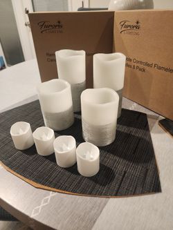 White Artifical Flame Candles