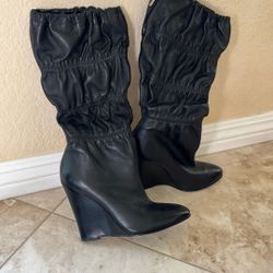 Leather Boots Black Size 7.5 Jessica Simpson