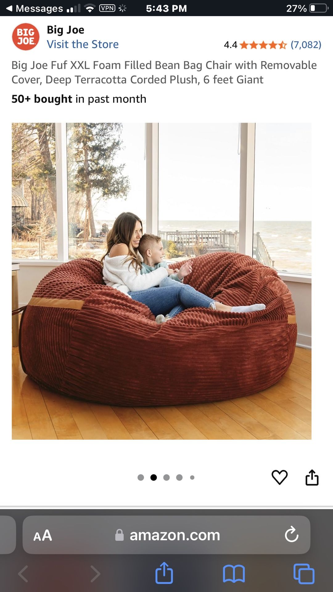 Big Joe Giant Oversized Beanbag