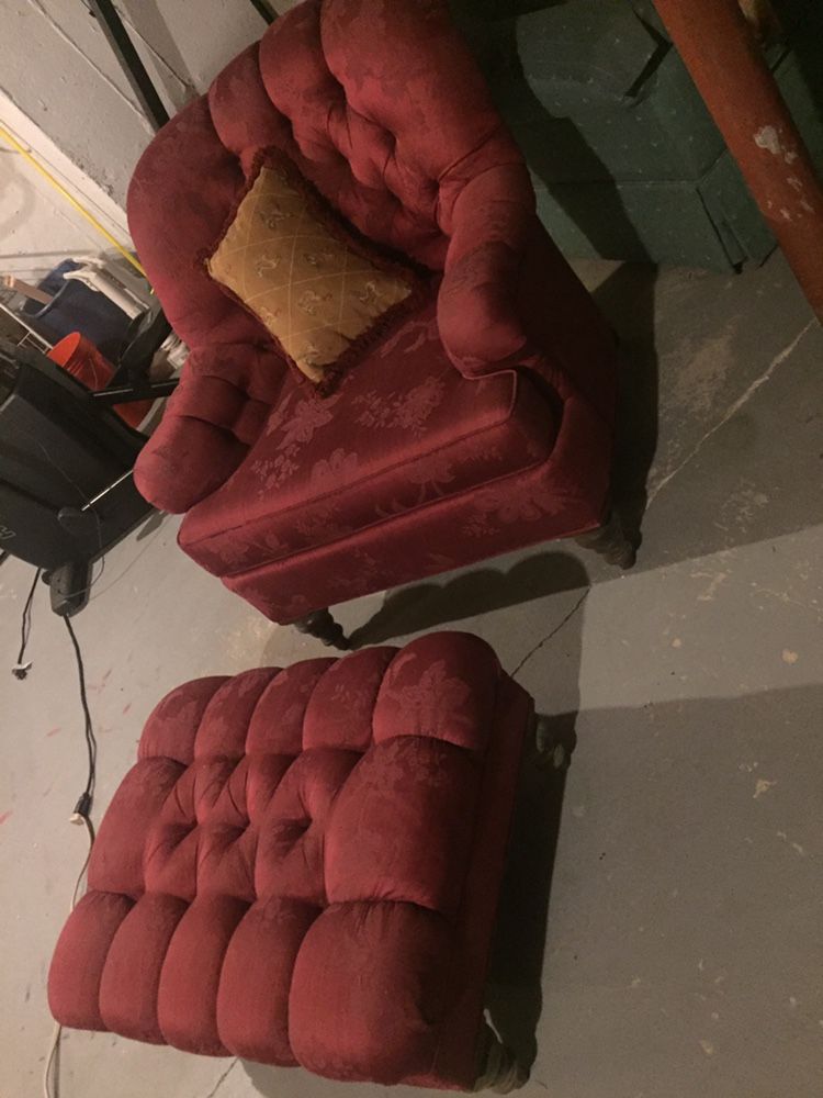 Retro Chair And Ottoman