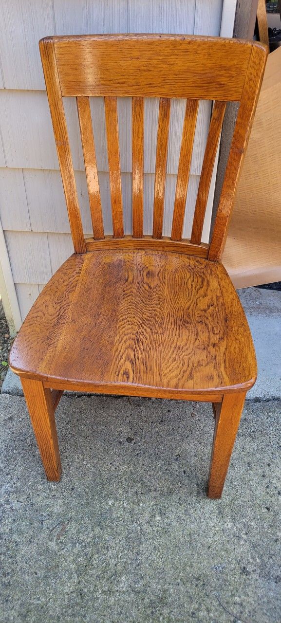 5 Solid Oak Chairs