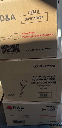 Soup Spoons 10 Packs Of 100 = 1,000 Per Box.