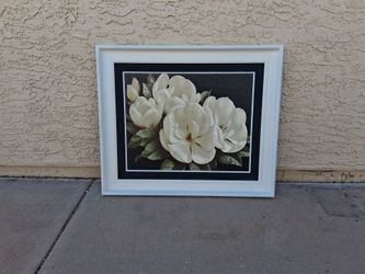 Magnolia Crimson" Framed Art