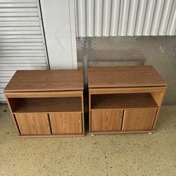 Two Wooden Entertainment Centers 