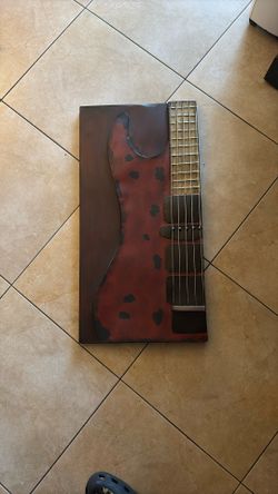 Red Bass Guitar Decor