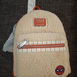 Disney Parks Loungefly Spider-Man Faux Fur Mini Backpack