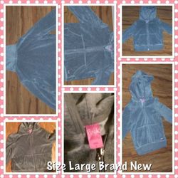 New!!Victoria's Secret Pink Velour Hoodie Sz Large