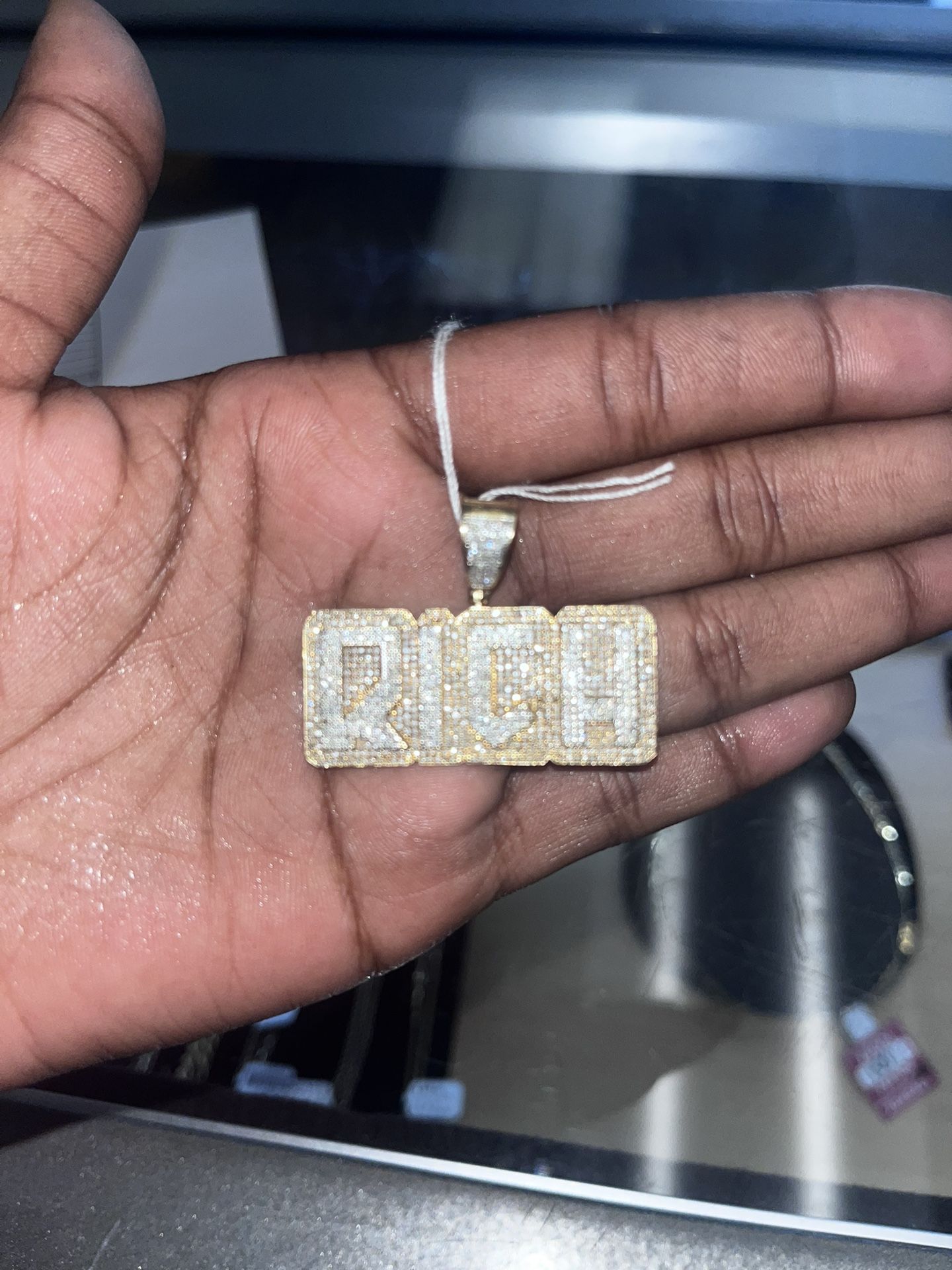 Gold “RICH” Pendant