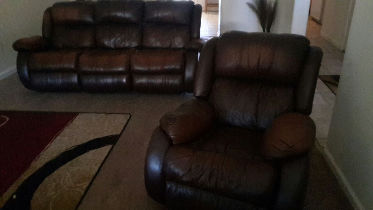 RECLINING COUCH AND CHAIR