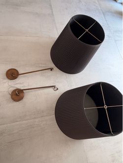 Restoration Hardware Reed Pleated Barrel Pendant X 2