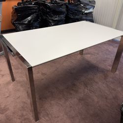 Large Expandable White Dining Table