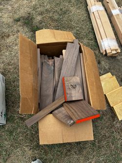 Box of black walnut Hardwood Lumber Offcuts