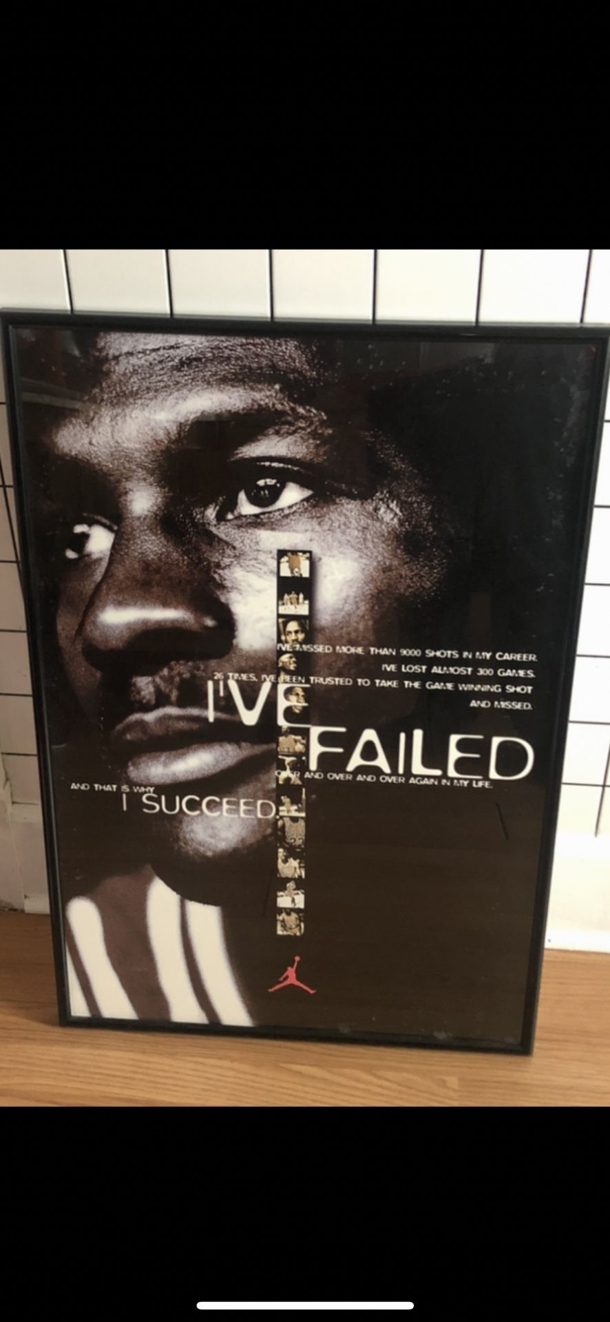 RARE Michael Jordan “I Succeed” 1998 Poster Professionally Framed