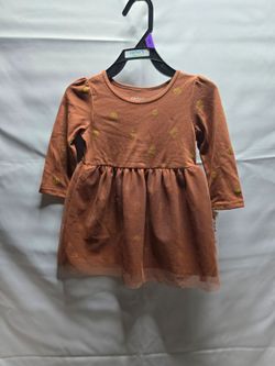 Carter's Toddler Girl Dress with Gold Print  12 mos