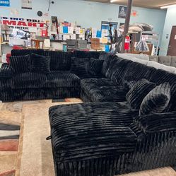 Black Corduroy Couch 