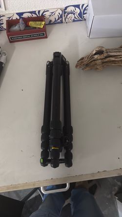 Black Camera Tripod Folded Compact