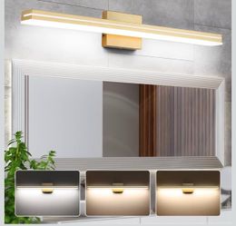 SineRise LED Modern Bathroom Vanity Light Fixtures (32-Inch, 3000K/4000K/6000K, Dimmable), Gold Modern Acrylic
