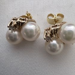 Gold Diqmond And Real Pearls