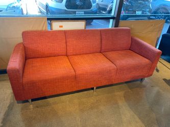 KEILHAUER Orange Tweed Three Seat Sofa