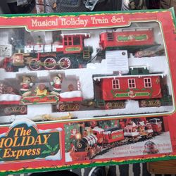 The holiday express vintage toy train set ( read description)