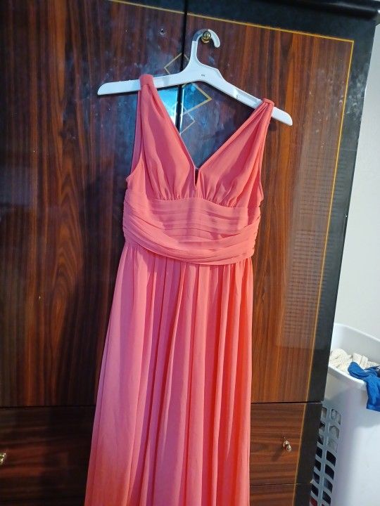 Double V-Neck Bridesmaid Dresses for Juniors Wedding Guest Pleated Chiffon Prom Evening Gown Long