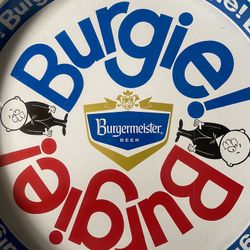 Vintage 60’s Burgie Burgermeister Beer Tin Tray Very Good Condition