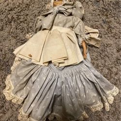 Antique Old lady with soap bottle under her dress