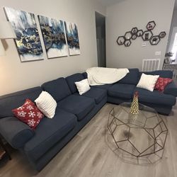 Blue 2 pc L shape sectional 🛻Delivery Available🛻