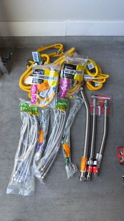 Gas Connector Kits and Braided Supply Lines Lot