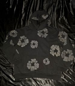 Denim Tears The Cotton Wreath Hoodie, Black Monochrome, Size L, & XL