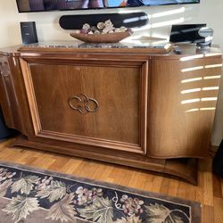 French Antique Armoire, Rare, 6’ Long, Marble