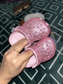 Pink Glitter Crocs