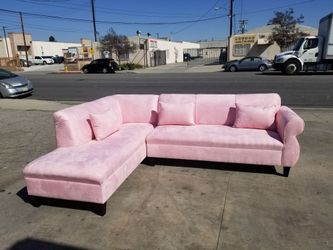 BRAND NEW 7x9ft SECTIONAL CHAISE  pink microfiber  custom made available