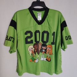 Bratz 2001 Women's Jersey Lime Green Black Graffic Doll Print - XL