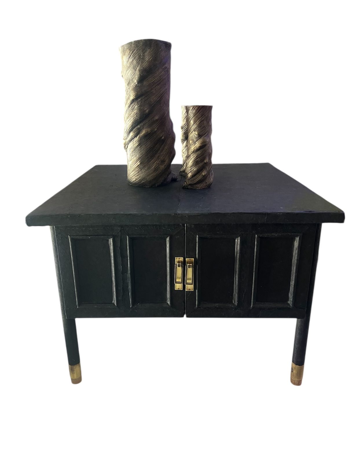 MCM Console Table Sold Wood Lotta Paper Wrap Black From WB Studios
