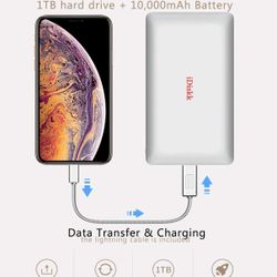 iDiskk App-le Mfi Certified 1TB iPad External Hard Drive Photo Stick for iPhone 16/15 Android Photo Backup Storage for iPhone 15/14/13/12/12 Pro Max/1