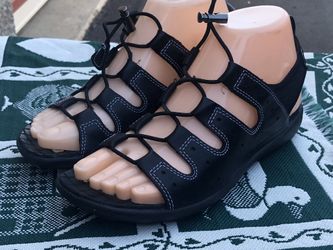 ECCO Brown Strappy Leather Slingback Women Flat Sandals Size 36/6US