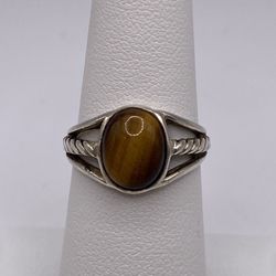 Brown Cars Eye 925 Ring 