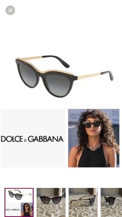 Dolce & Gabbana Sunglasses Black Glitter Gold Striped Frame (0DG4335-32188G)