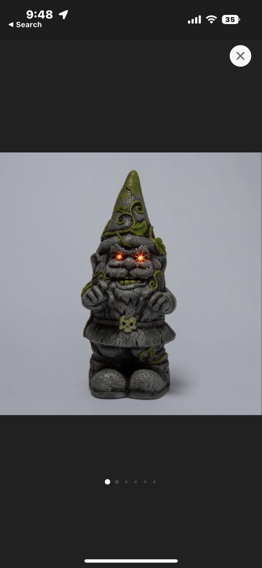 Hyde & Eek Ghoulish Garden Light Up Zombie Gnome Halloween Decoration Fuguire 16 Inch 