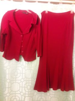 2-PC "BURGUNDY" COLORED MAXI LENGTH SKIRT SET
