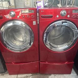 LG.  WASHER AND GAS DRYER