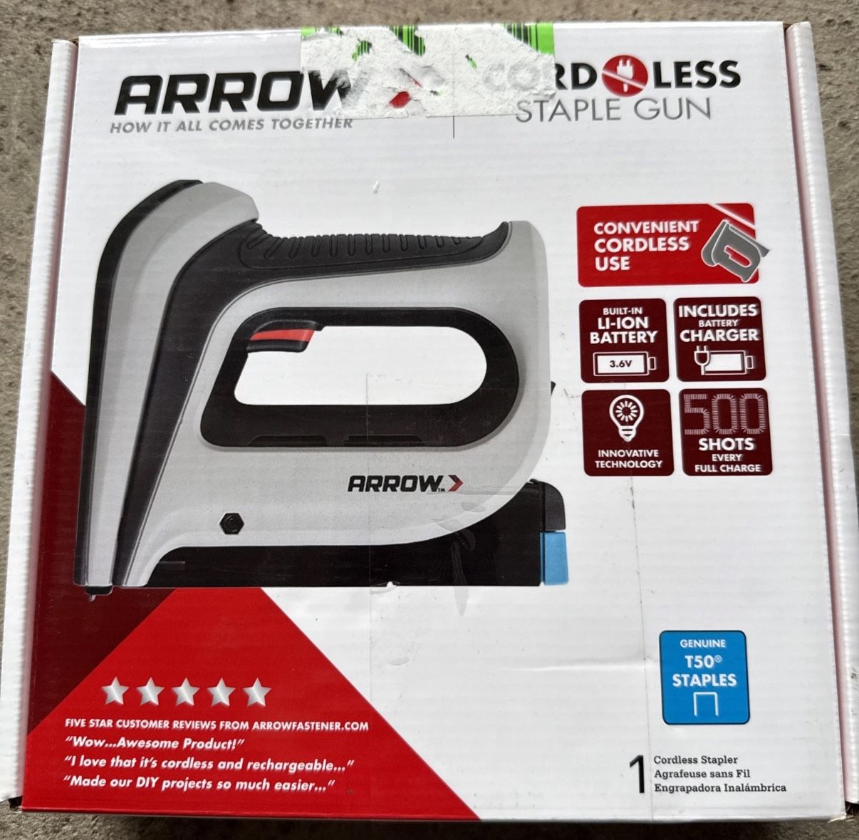 Arrow T50DCD Cordless Electric Staple Gun