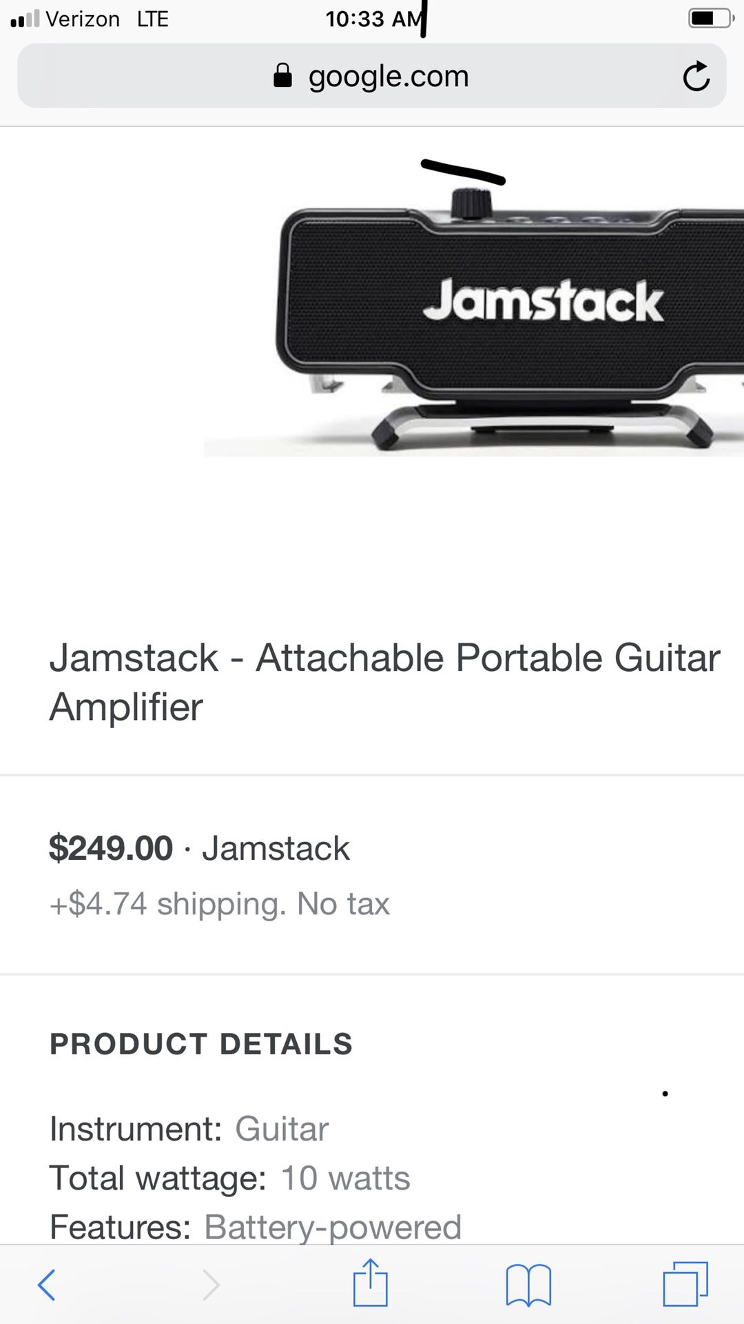 Jamstack portable guitar amplifier