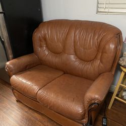 Leather Loveseat Sofa 