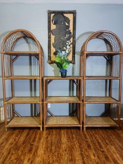 Rattan Wicker Etagere Unit 