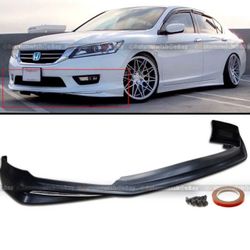 For 13-15 Honda Accord 4Dr JDM MD Style Front Bumper Lip Spoiler Chrome Molding