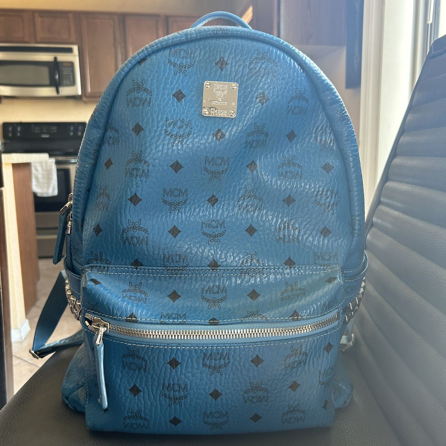Royal Blue Large MCM backpack 