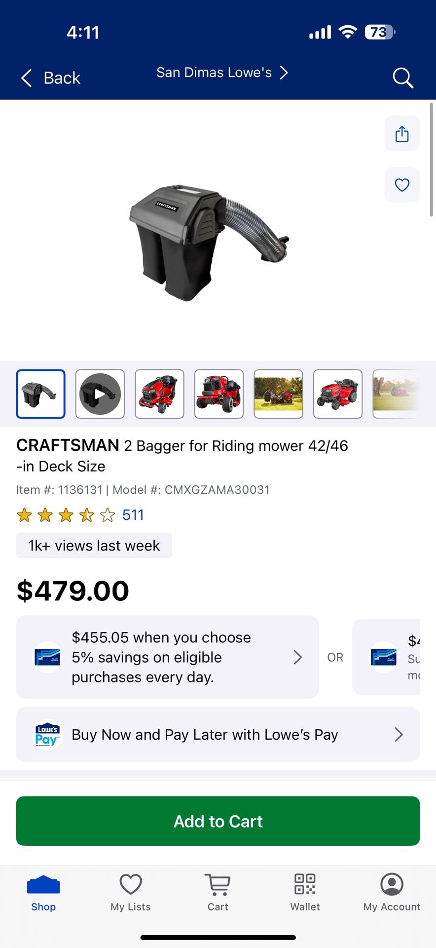 CRAFTSMAN 2 Bagger for Riding mower 42/46 -in Deck Size